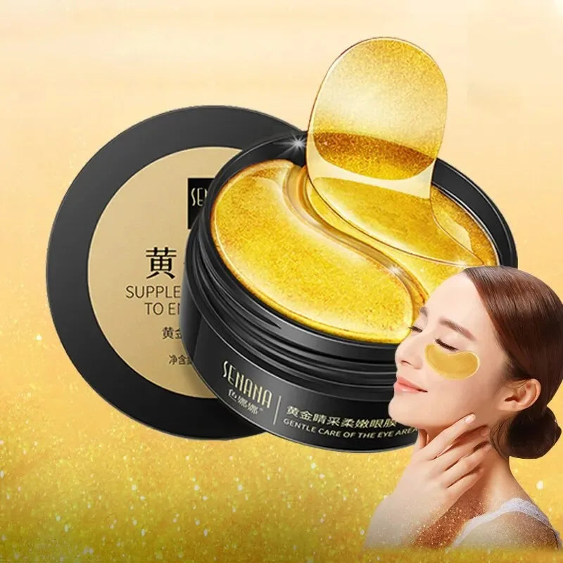 Royal Hearth Golden Veil 60pc under eye patches for hydration, depuffing, and wrinkle care
